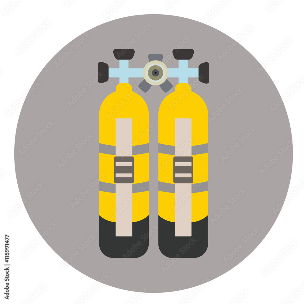 Obraz premium oxygen cylinders flat icon