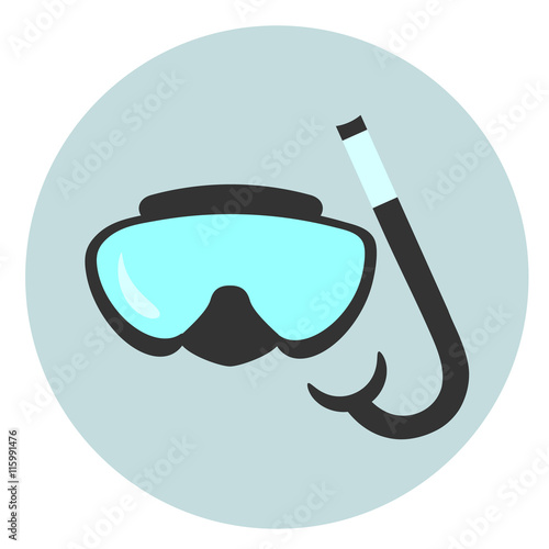 diving equipment flat icon