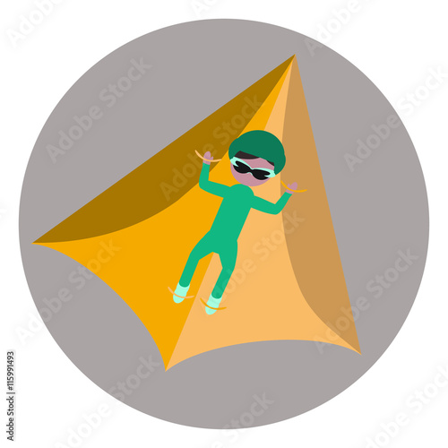 paraglider flat icon