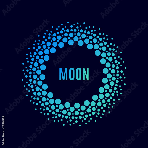 Vector poster Luna. Halftone