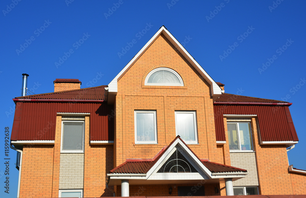 Beautiful Brick House Facade Exterior. Beautiful Brick House Facade Exterior.