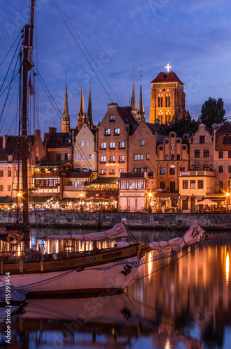 Gdansk marina and harbor in the night