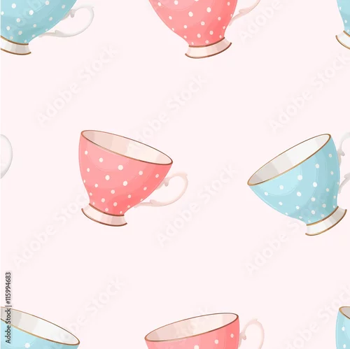 Tapety Bezszwowe rocznika filiżanki