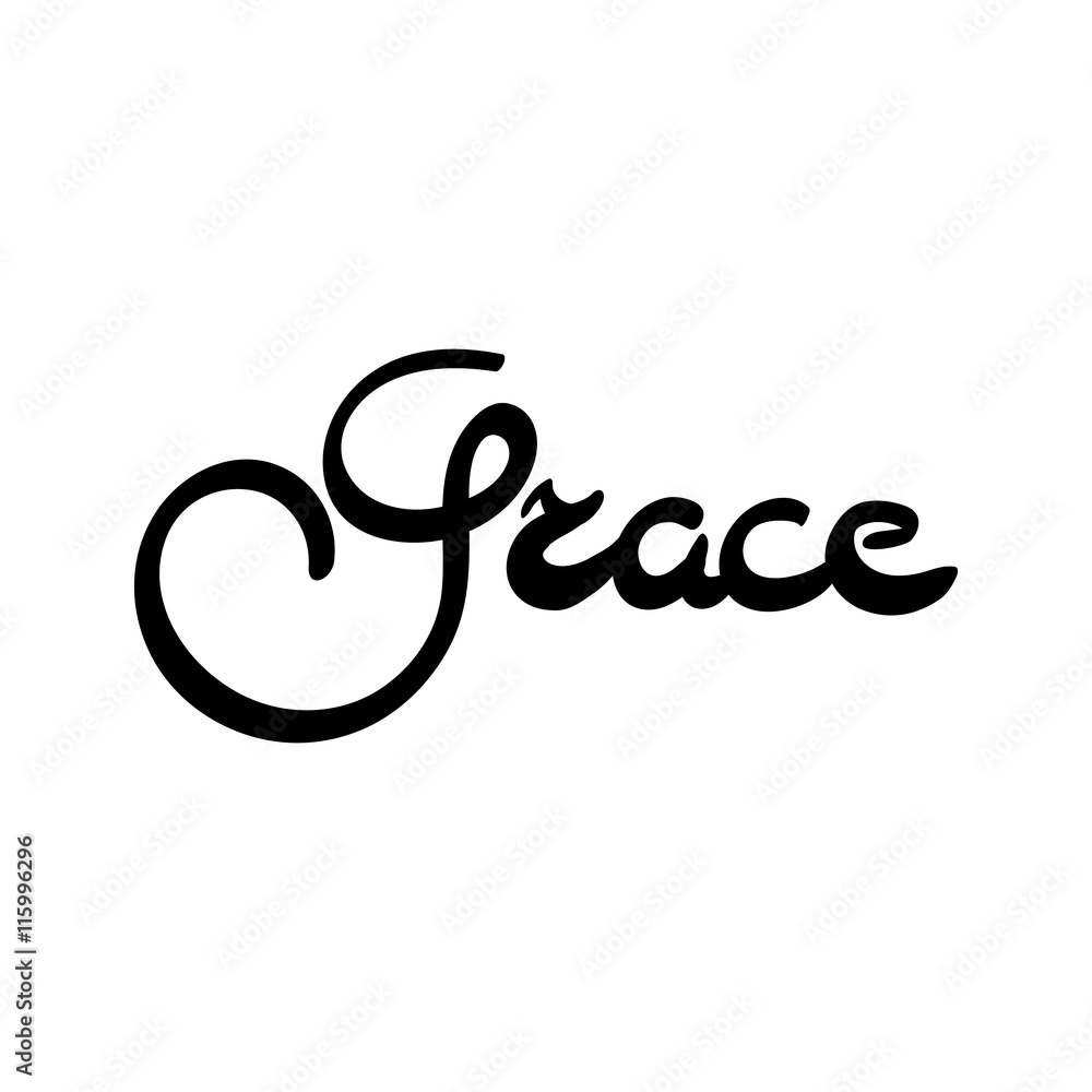 Fototapeta premium Female name - Grace. Hand drawn lettering.