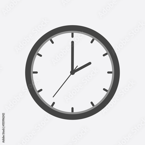 Clock icon, flat design. Vector illustration on white background