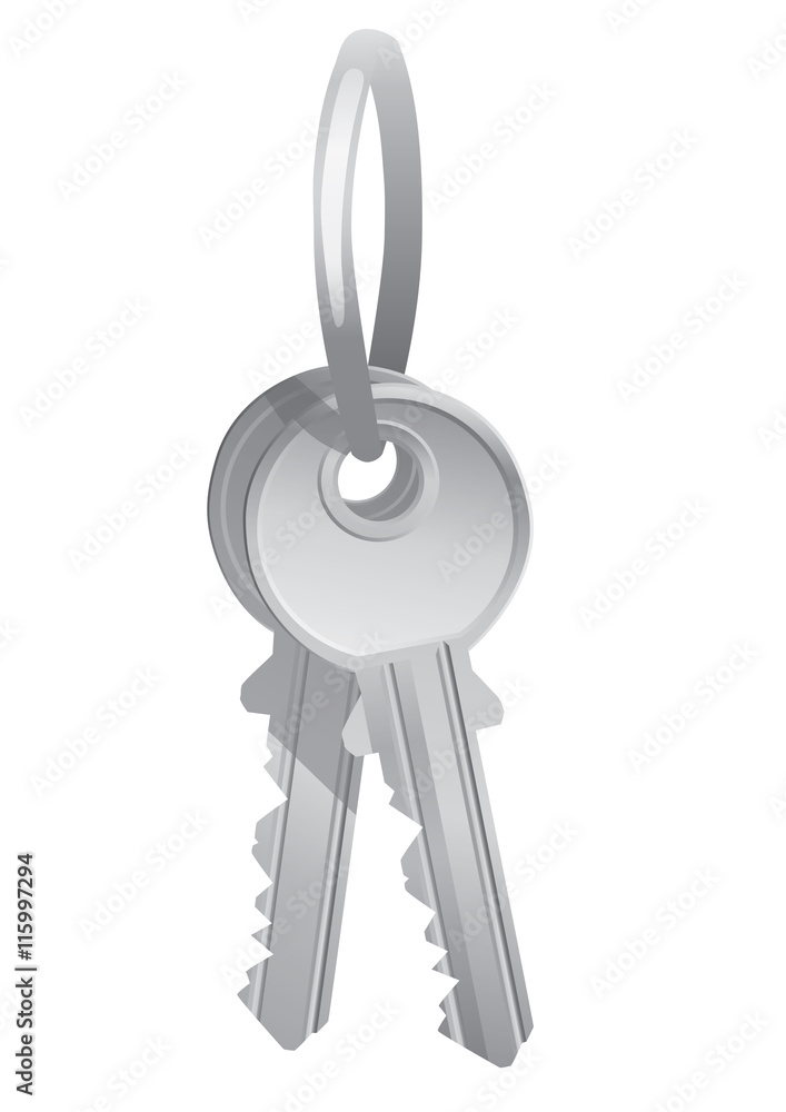 A vector illustration of two house keys A vector illustration of two house keys