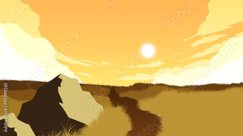 field landscape illustration