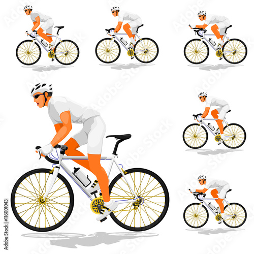 Basic road cyclist (Gold transmission) without patternfor creating your own variation
