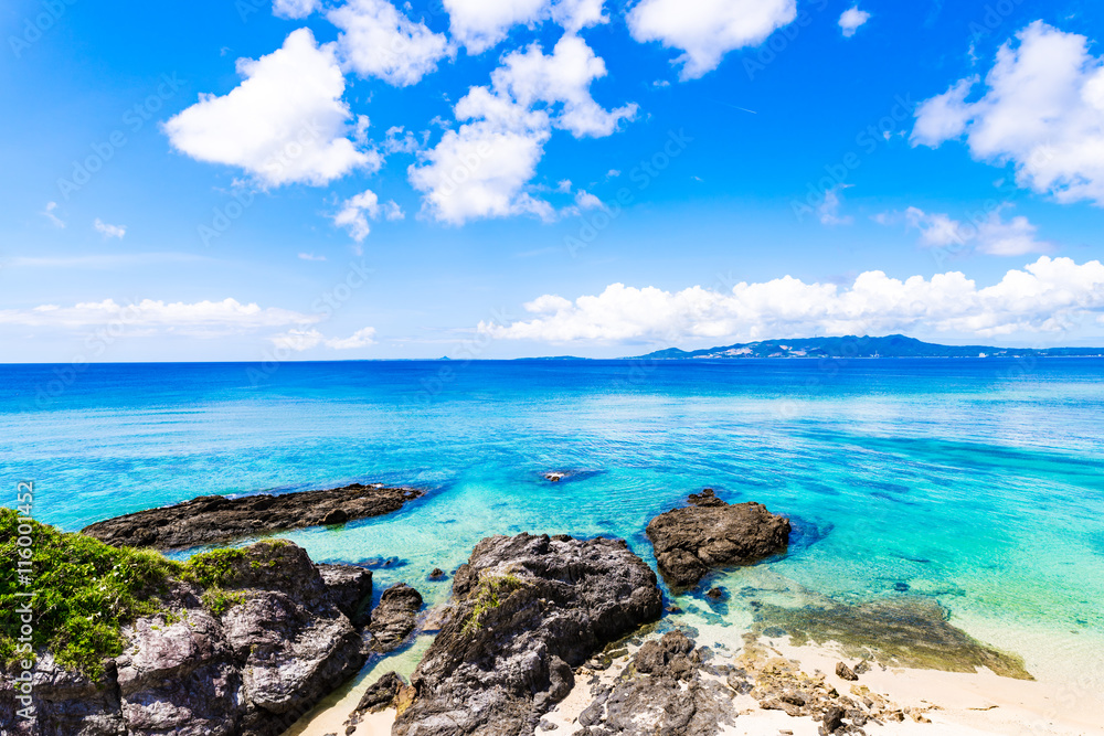 Sea, coast, shore, landscape, seascape. Okinawa, Japan, Asia. Sea, coast, shore, landscape, seascape. Okinawa, Japan, Asia.