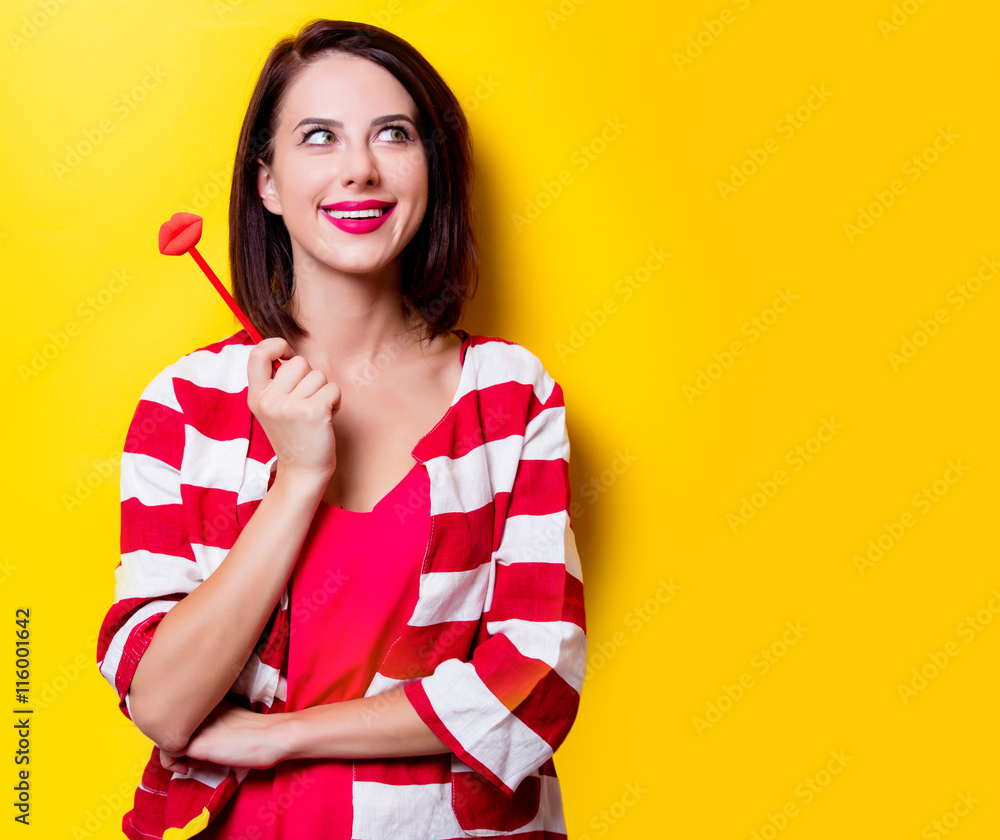 young woman with toy young woman with toy