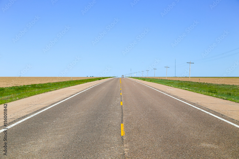 Highway through Fields
