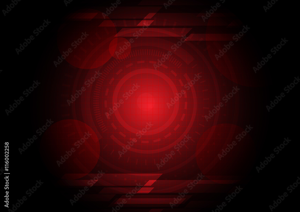 Abstract technology on red background