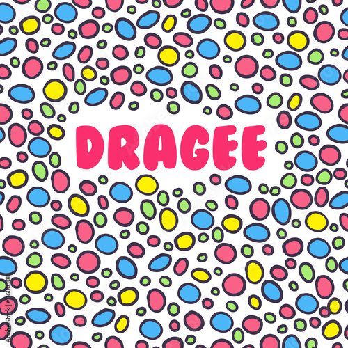 Seamless pattern of small colorful stones or sweet dragees