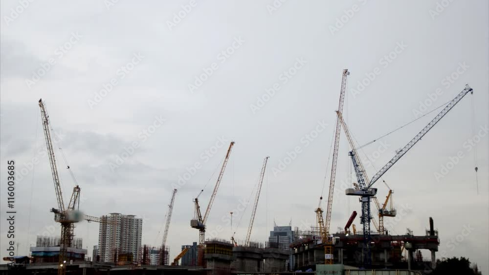 4K : Day to night , construction site time lapse 4K : Day to night , construction site time lapse