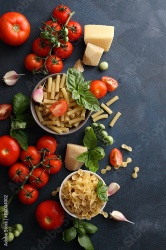 raw italian pasta background