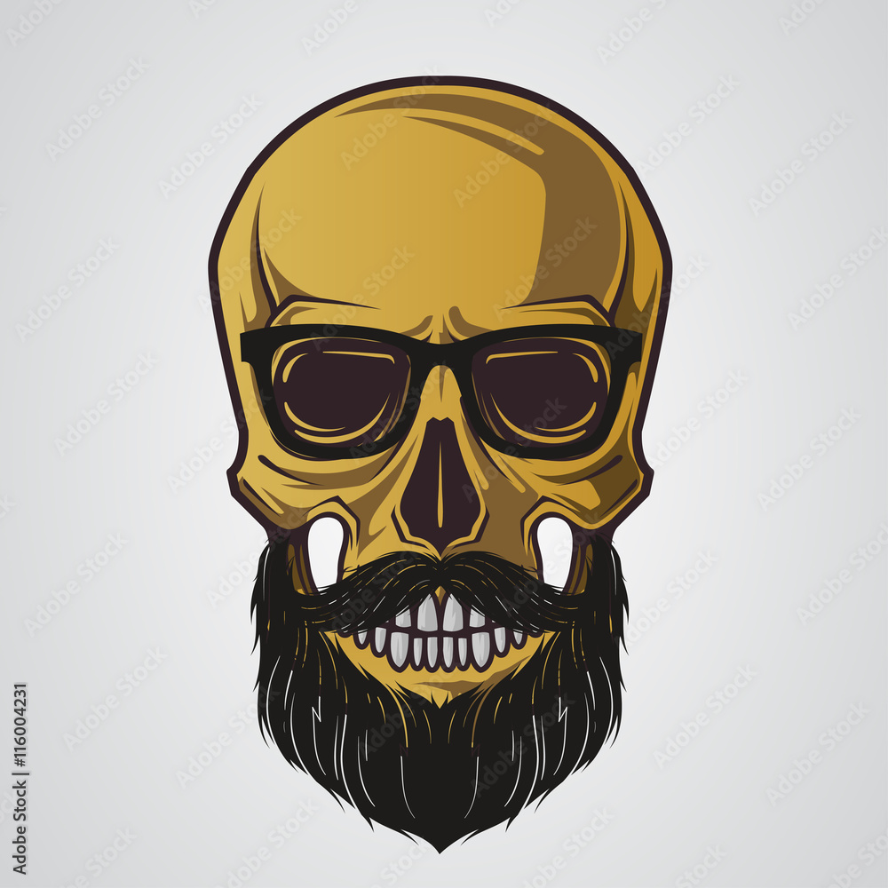 Bearded skull illustration Bearded skull illustration