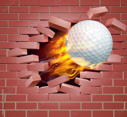 Flaming Golf Ball Breaking ...