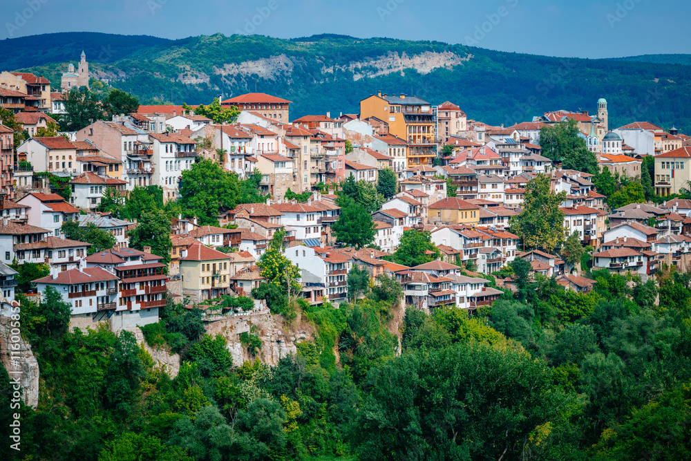 Houses in Veliko Tarnovo, a city in north central Bulgaria