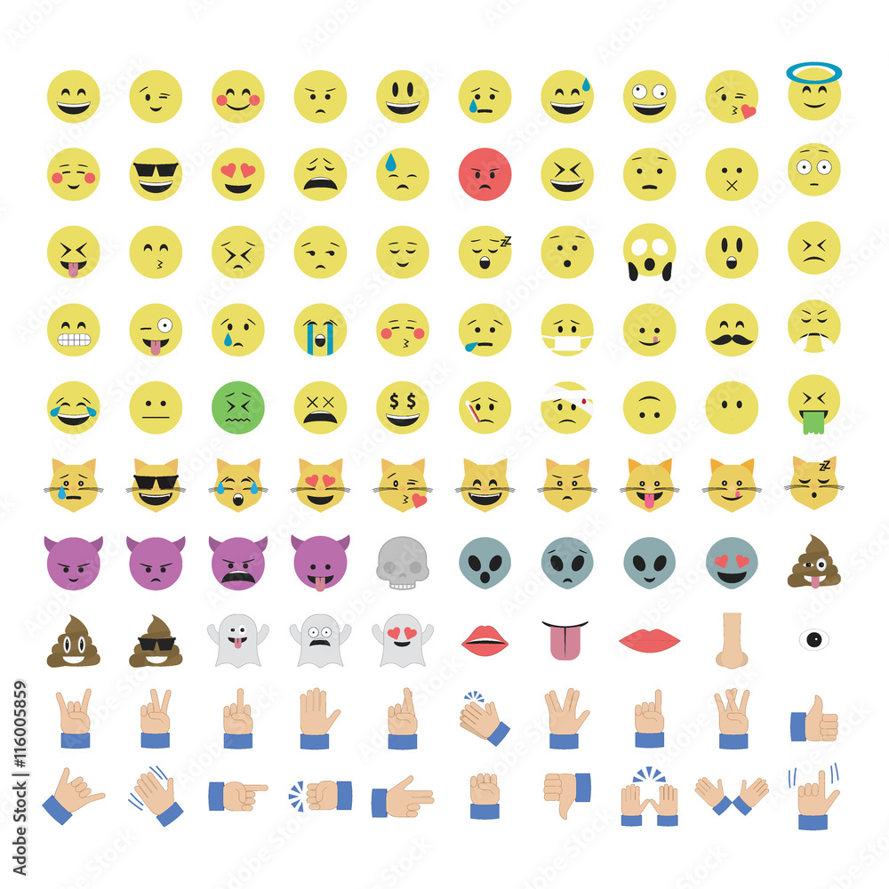Set of emoticon vector isolated on white background. Emoji vector. Smile icon set. Emoticon icon web. Set of emoticon vector isolated on white background. Emoji vector. Smile icon set. Emoticon icon web.