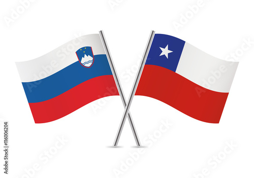 Free Download Slovenian and Chilean flags. Vector illustration. - GFXLoad