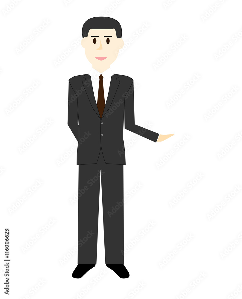 Cartoon of a handsome young businessman in various poses. Vector illustration. EPS10