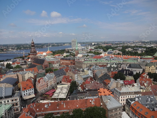 Vue aérienne de Riga (Lettonie)
