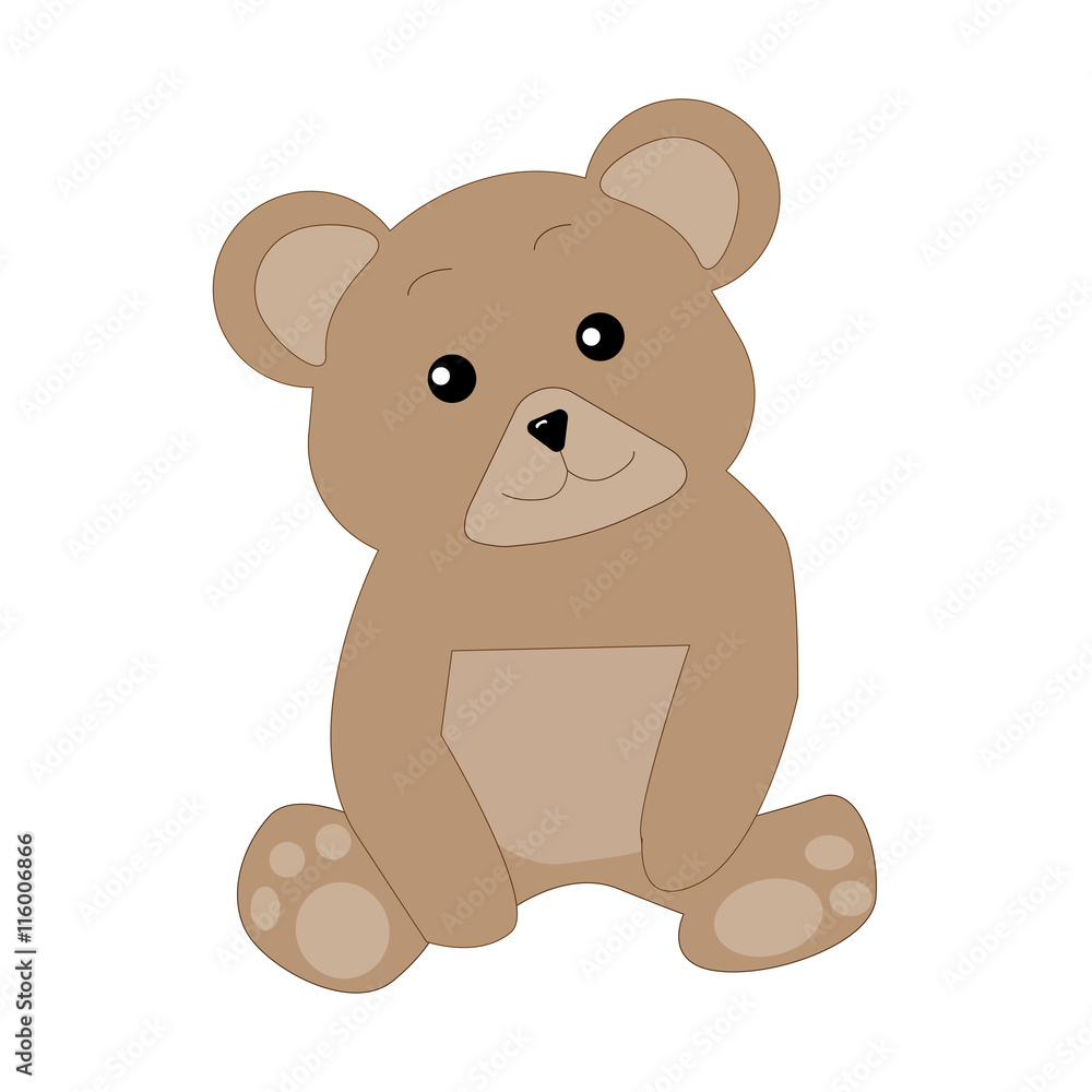 Cute Bear is sitting and looking forward. Vector illustration. EPS10 Cute Bear is sitting and looking forward. Vector illustration. EPS10