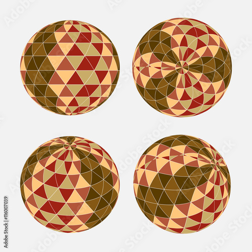 Seamless triangle pattern in circle shape. Vector background. Geometric abstract texture