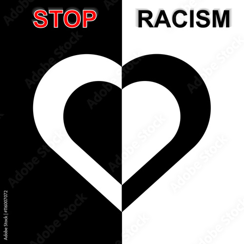 Stop racism in black and white idea. Vector illustration. EPS10
