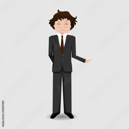 Cartoon of a handsome young businessman in various poses. Vector illustration. EPS10