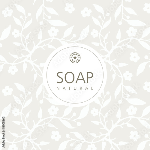Vector background for natural handmade soap, decorative paper