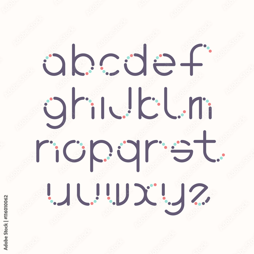 Line and circle latin font Line and circle latin font