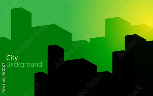 city sky green color background abstract art vector   