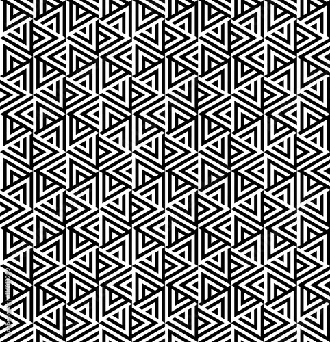 Vector seamless texture. Modern abstract background. Monochrome geometrical pattern. Repeating tile rotated triangle.