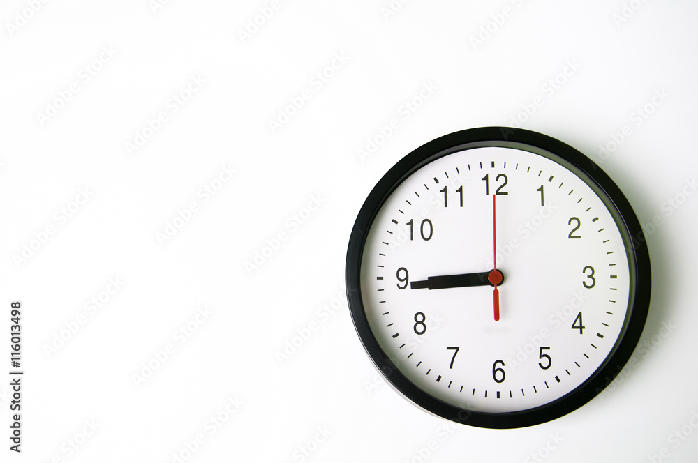 Black clock isolated on white background Black clock isolated on white background