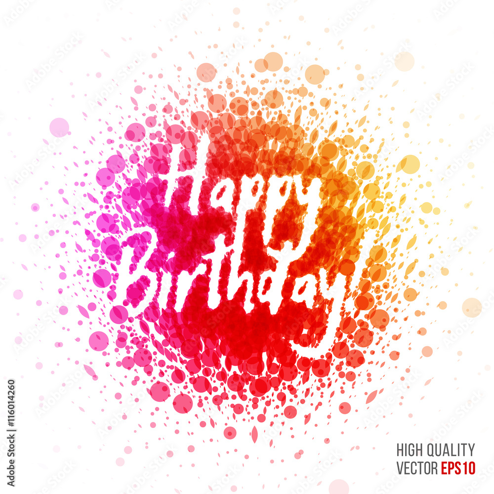 Happy birthday beautiful design element for greeting card templa Stock ...