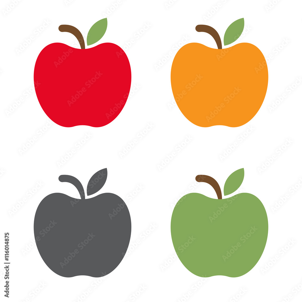 set of different apples vector design illustration set of different apples vector design illustration