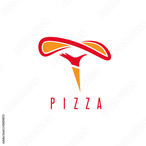handmade pizza with hand of chef vector illustration