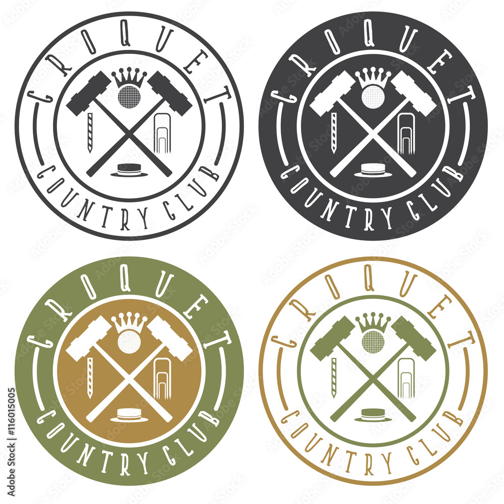 Ταπετσαρία vintage labels set of croquet country club