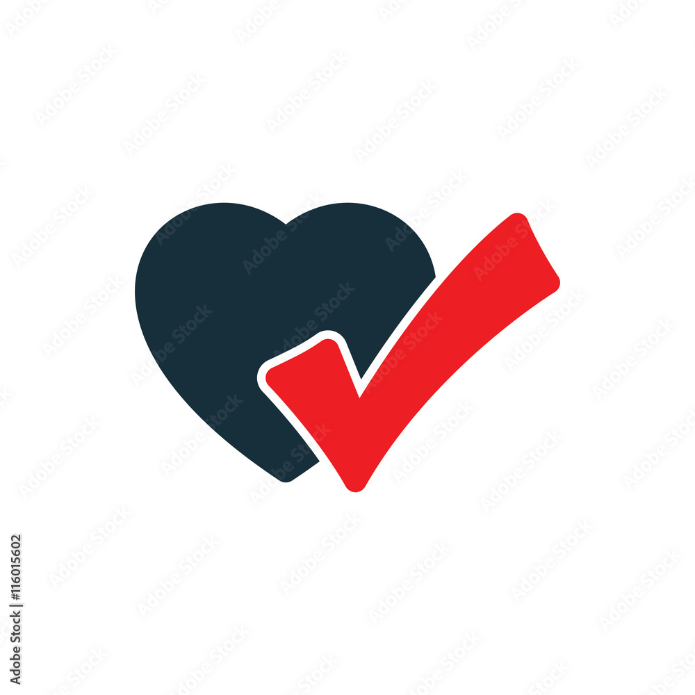 heart pulse ok check icon on white background heart pulse ok check icon on white background