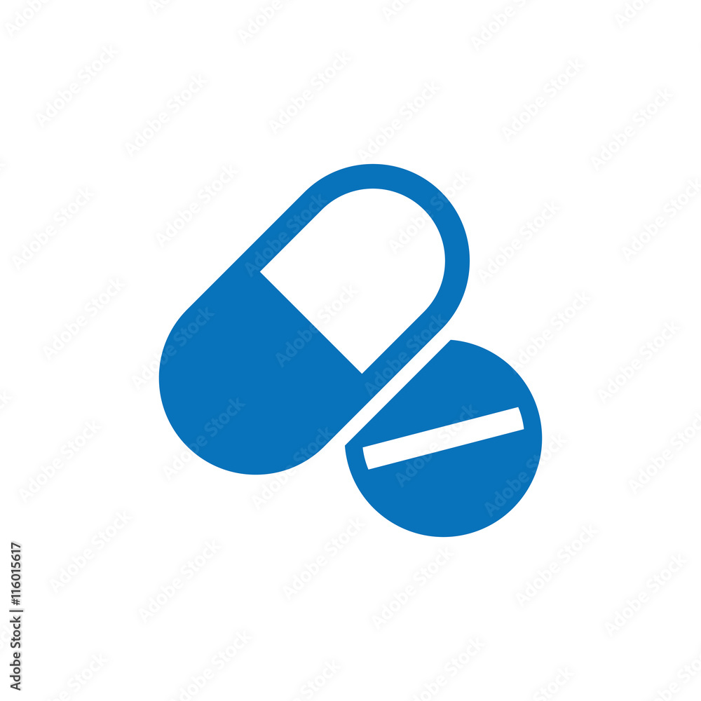 pill tablet icon on white background pill tablet icon on white background