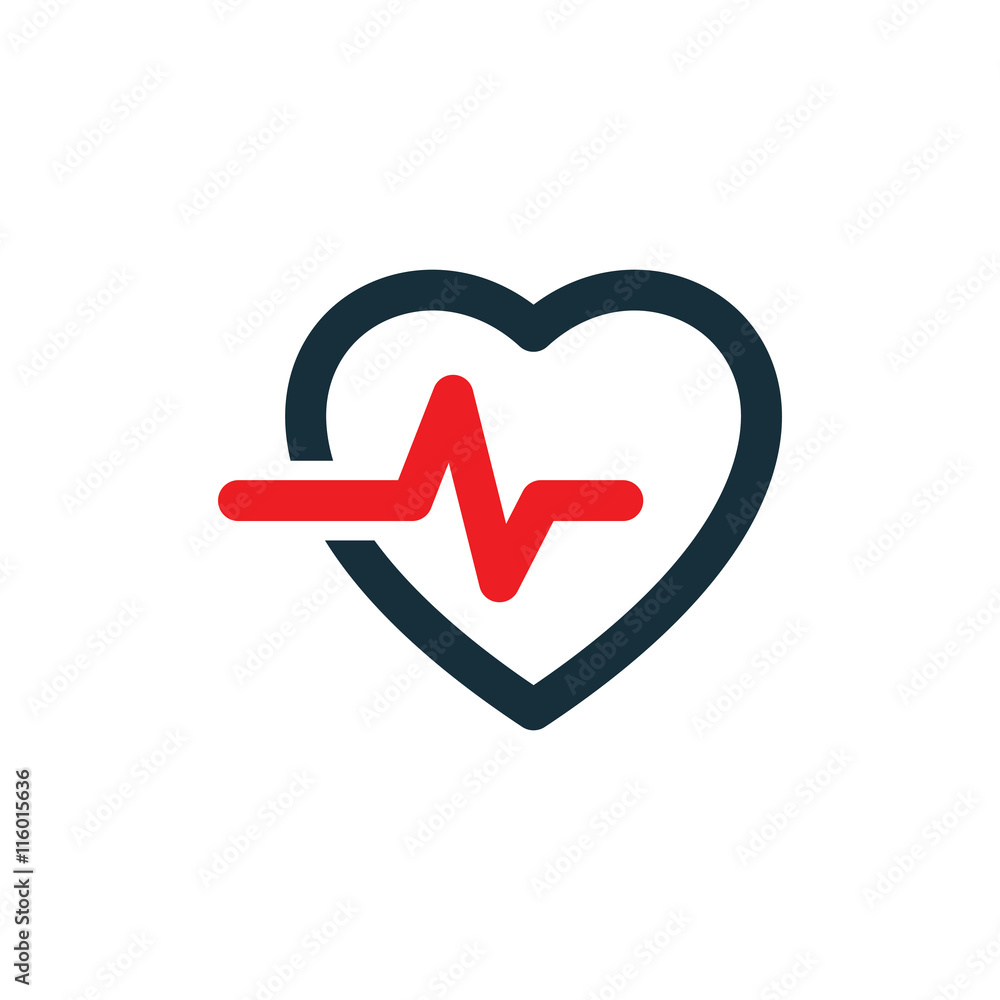 cardiology wave monitor heart icon black on white background cardiology wave monitor heart icon black on white background