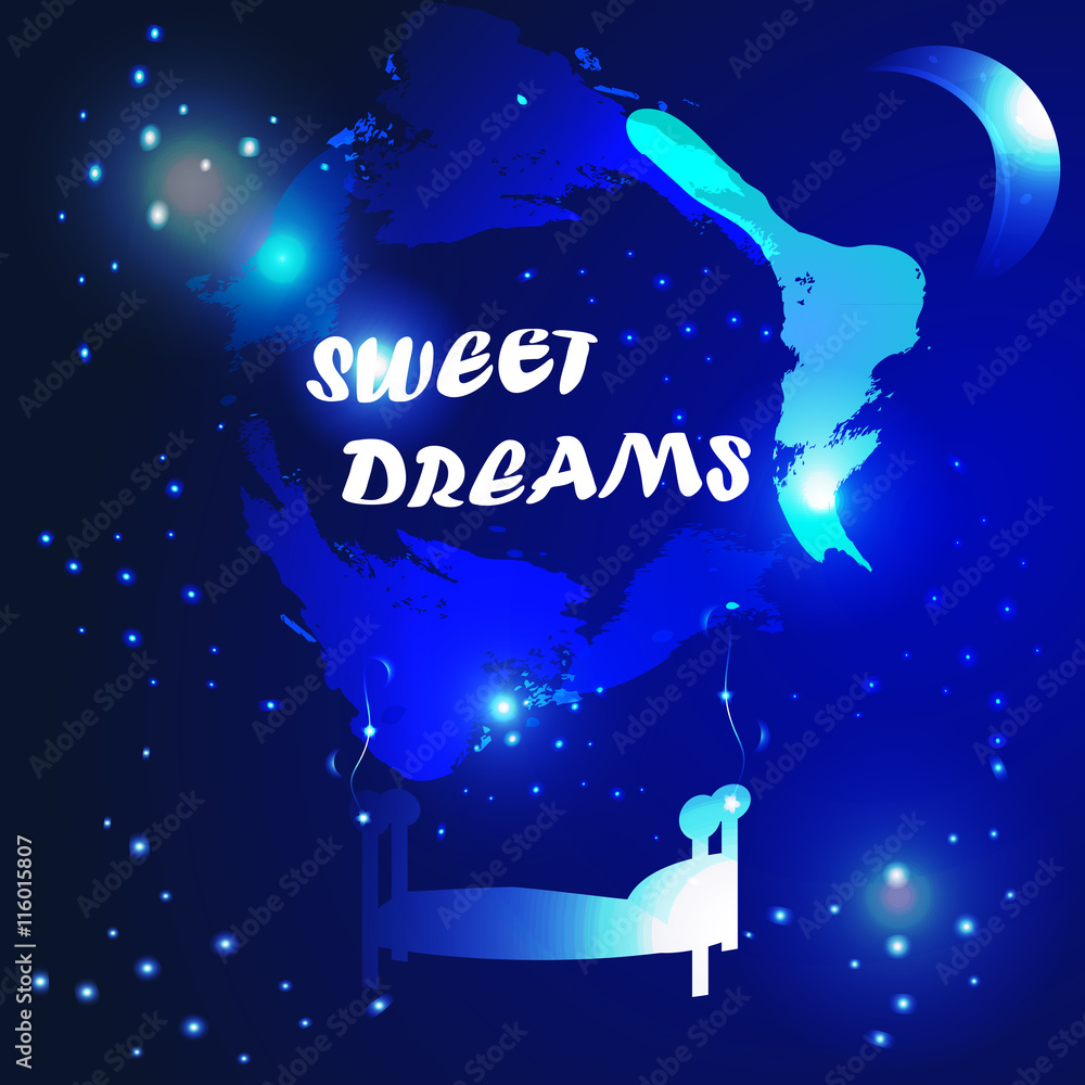 abstract sweet dreams background - obrazy, fototapety, plakaty 