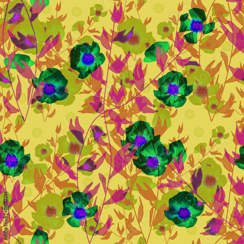 Seamless floral pattern background, flowers ornament textile Ill