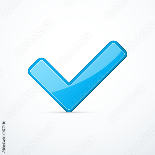 Vector blue check mark. Tick icon.