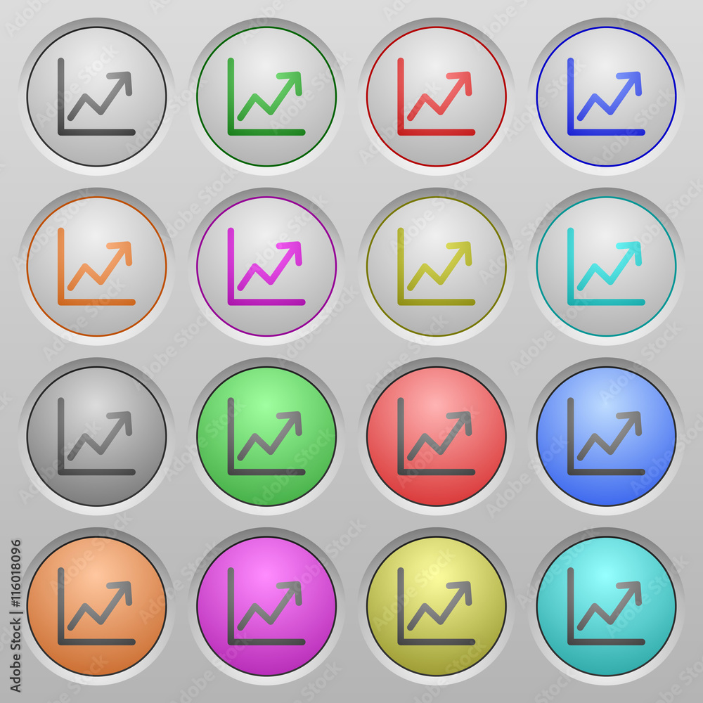 Line graph plastic sunk buttons Line graph plastic sunk buttons