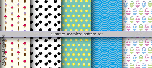Summer seamless pattern set