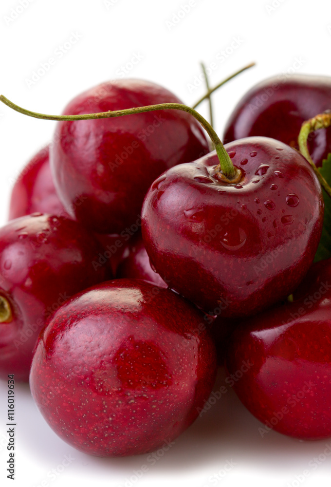 Red Cherries isolated on white. Red Cherries isolated on white.