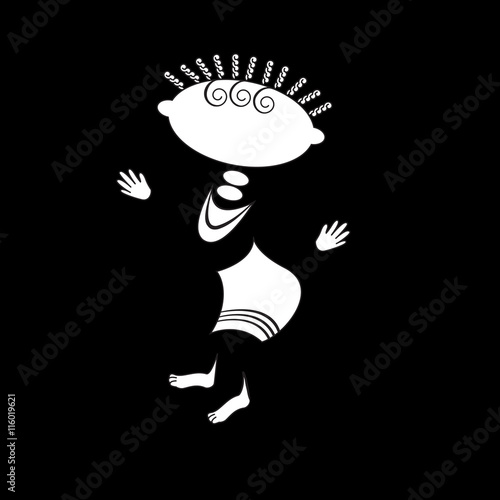 stylized illustration of  nationality african girl