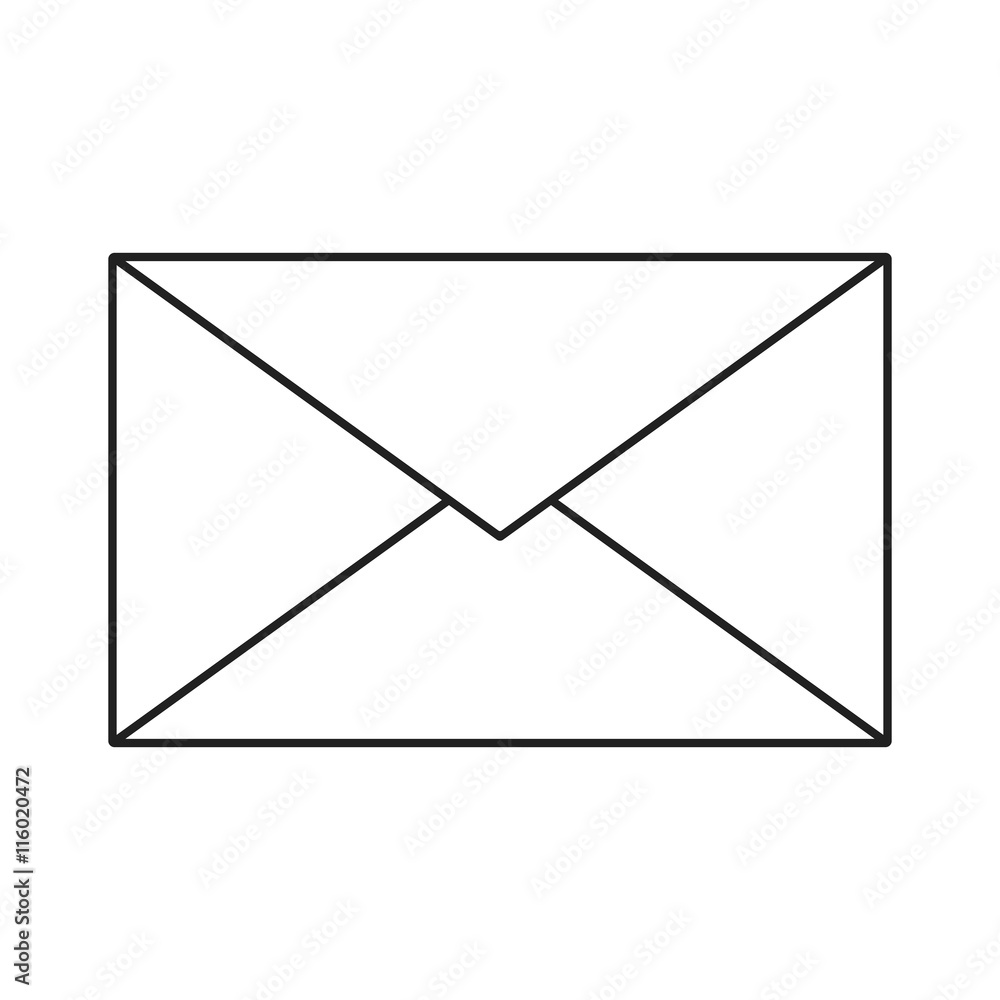 Vector isolated line icon mail. Vector isolated line icon mail.